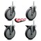 Service Caster 6 Inch Thermoplastic  Rubber Wheel Swivel 58 Inch Threaded Stem Caster Set 2 Brakes SCC SCC-TS20S614-TPRB-58212-2-PLB-2 - alternate 2